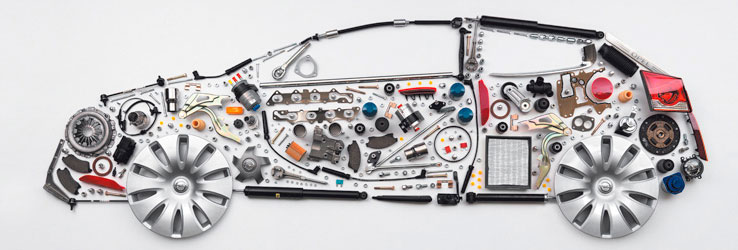 силуэт машины из авто запчастей